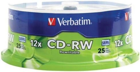VERBATIM 95155 700MB 80-Minute 4x-12x High-Speed CD-RWs, 25-ct Spindle in Saudi Arabia