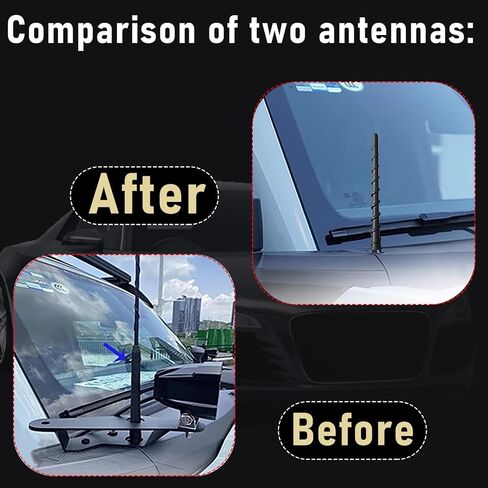 NGHEY قطعة واحدة من الهوائي الحلزوني، هوائي منحني مطاطي حلزوني مقاوم للماء مقاس 7 بوصات، هوائي معدني مضاد للصدأ لمعظم السيارات وسيارات الدفع الرباعي والشاحنات (أسود) in Kuwait