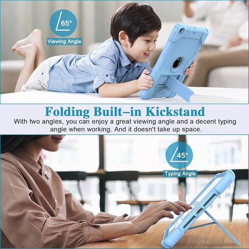حافظة ZoneFoker لجهاز iPad الجيل التاسع، حافظة iPad 8th الجيل السابع، حافظة iPad 10.2 بوصة 2021/2020/2019، غطاء واقٍ متين مقاوم للصدمات مع مسند للأطفال الأولاد والبنات أرجواني/أخضر in Kuwait