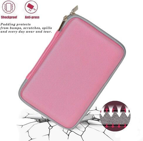 Water Resilient Hard Shell Sleeve Box Case with Secure Zippers and Mesh Pocket for 7-8 inch Tablets, eReader, Gaming Consoles in Saudi Arabia