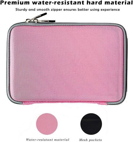 Water Resilient Hard Shell Sleeve Box Case with Secure Zippers and Mesh Pocket for 7-8 inch Tablets, eReader, Gaming Consoles in Saudi Arabia