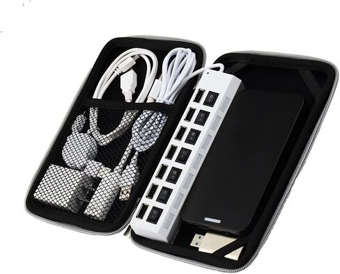 Water Resilient Hard Shell Sleeve Box Case with Secure Zippers and Mesh Pocket for 7-8 inch Tablets, eReader, Gaming Consoles in Saudi Arabia
