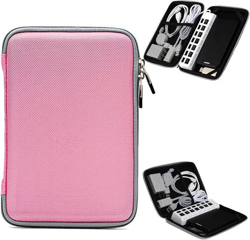Water Resilient Hard Shell Sleeve Box Case with Secure Zippers and Mesh Pocket for 7-8 inch Tablets, eReader, Gaming Consoles in Saudi Arabia