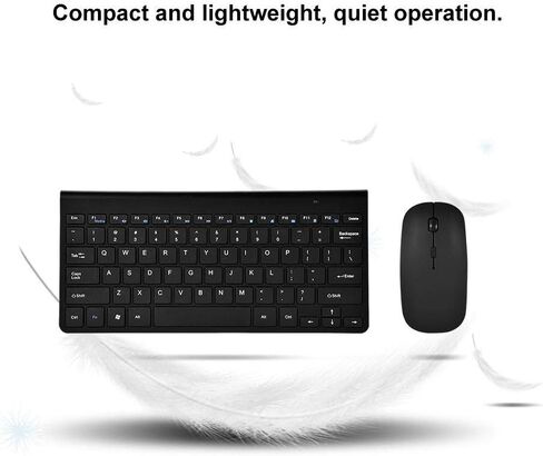 Wireless Keyboard Mouse Combo, 2.4GHz Slim Waterproof Keyboard and Mouse Kit for Desktop, Computer, PC(Black) in Saudi Arabia