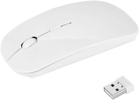 Keyboard Mouse Combo, 2.4GHz Slim Keyboard and Mouse Kit for Desktop, Computer, PC(Silver) in Saudi Arabia
