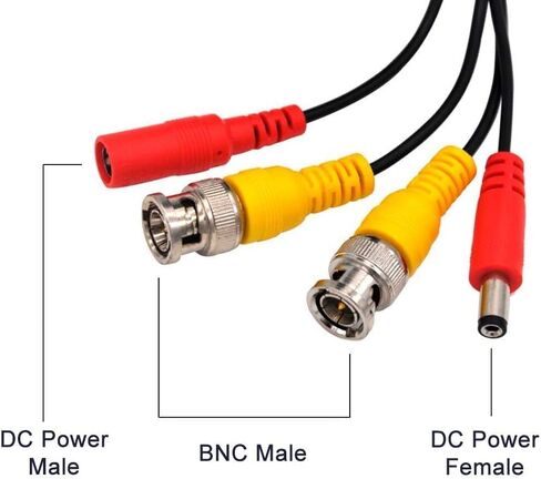 SatelliteSale CCTV Security Camera BNC Cable Siamese Pre-Made 2-in-1 Video and Power Universal Wire PVC Black Cord 50 feet in Saudi Arabia