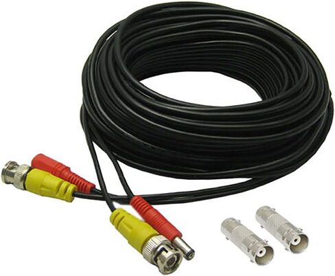SatelliteSale CCTV Security Camera BNC Cable Siamese Pre-Made 2-in-1 Video and Power Universal Wire PVC Black Cord 50 feet in Saudi Arabia