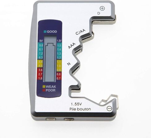AMTAST Seven Battery Tester 7 Type of Battery C, AA, AAA, D, N, 9V (6F22), 1.55V Button Cell Batteries Checker in Kuwait