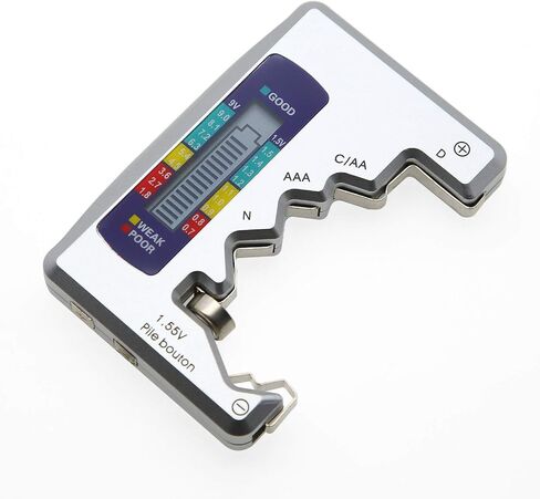 AMTAST Seven Battery Tester 7 Type of Battery C, AA, AAA, D, N, 9V (6F22), 1.55V Button Cell Batteries Checker in Kuwait