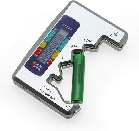 AMTAST Seven Battery Tester 7 Type of Battery C, AA, AAA, D, N, 9V (6F22), 1.55V Button Cell Batteries Checker in Kuwait