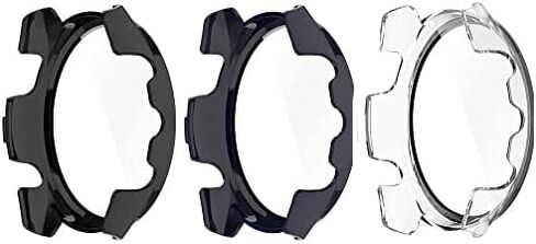 Compatible with Garmin Forerunner 265 Case Cover, Scratch-Resistant PC Protective Case with HD Tempered Glass Screen Protector for Garmin Forerunner 265 (not 265S)(3-Pack) in Saudi Arabia