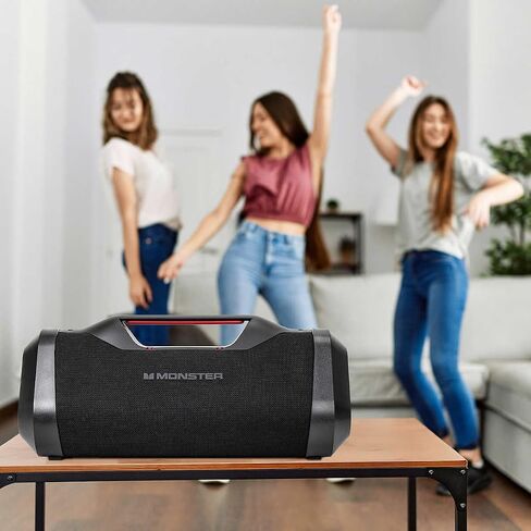 Monster Bluetooth Boombox: IPX5 Rechargeable Waterproof Bluetooth Speaker with USB Charge Out & Aux Input, 120W Portable Wireless Bluetooth Speaker,Black in Saudi Arabia