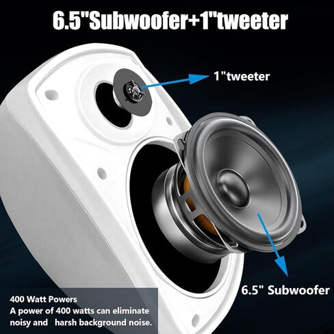 اكسوتون مكبرات صوت جدارية تجارية 6.5 انش 70 فولت للاستخدام الداخلي/الخارجي باللون الابيض in Kuwait