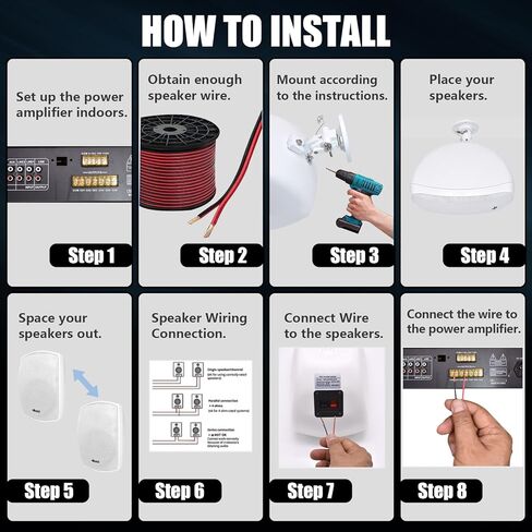 اكسوتون مكبرات صوت جدارية تجارية 6.5 انش 70 فولت للاستخدام الداخلي/الخارجي باللون الابيض in Kuwait