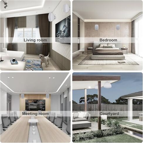 اكسوتون مكبرات صوت جدارية تجارية 6.5 انش 70 فولت للاستخدام الداخلي/الخارجي باللون الابيض in Kuwait