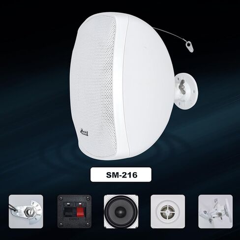 اكسوتون مكبرات صوت جدارية تجارية 6.5 انش 70 فولت للاستخدام الداخلي/الخارجي باللون الابيض in Kuwait