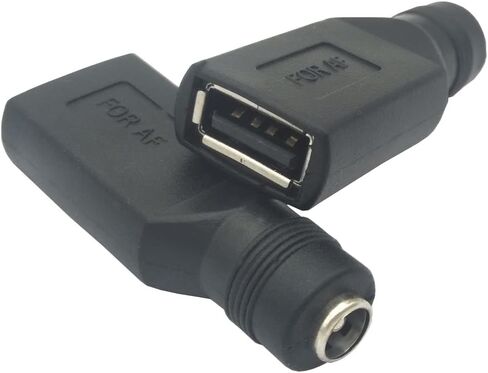GenHaoQi USB to DC Power Adapter, USB 2.0 to DC 5.5mm x 2.1mm 5V Connector Power Charging Adapter (USB 2.0 F to DC 5.5X 2.1mm F) in Saudi Arabia