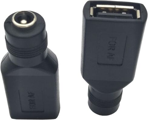 GenHaoQi USB to DC Power Adapter, USB 2.0 to DC 5.5mm x 2.1mm 5V Connector Power Charging Adapter (USB 2.0 F to DC 5.5X 2.1mm F) in Saudi Arabia