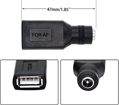 GenHaoQi USB to DC Power Adapter, USB 2.0 to DC 5.5mm x 2.1mm 5V Connector Power Charging Adapter (USB 2.0 F to DC 5.5X 2.1mm F) in Saudi Arabia