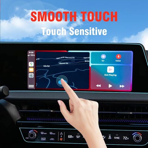 YEBOOCA شاشة LCD للملاحة وواقي شاشة مجموعة السيارة مناسب لشاشة اللمس KIA EV6 2022 2023، مع واقي شاشة للتحكم في المناخ فيلم بلاستيكي مضاد للخدش، عبوات من قطعتين in Kuwait