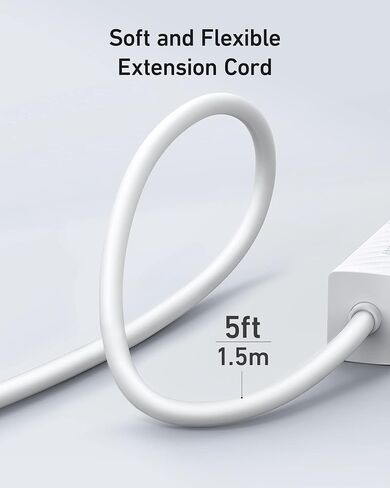 Anker USB C Travel Power Strip - 511 Power Strip with 30W Charger, 2AC Outlets, 2 USB Fast Charge Ports, 5ft Extension Cord - Durable & Convenient for Dorm, Office, School, Cruise Ship - TUV Listed in Saudi Arabia