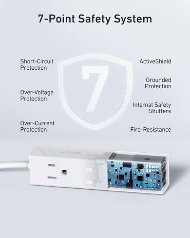Anker USB C Travel Power Strip - 511 Power Strip with 30W Charger, 2AC Outlets, 2 USB Fast Charge Ports, 5ft Extension Cord - Durable & Convenient for Dorm, Office, School, Cruise Ship - TUV Listed in Saudi Arabia