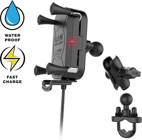 RAM Mounts Tough-Charge 15W Waterproof Wireless Charging Motorcycle Mount RAM-B-149Z-A-UN12W-V7M-1 in Saudi Arabia