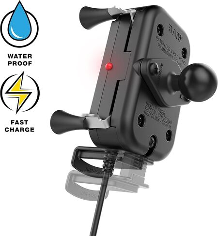 RAM Mounts Tough-Charge 15W Waterproof Wireless Charging Motorcycle Mount RAM-B-149Z-A-UN12W-V7M-1 in Saudi Arabia