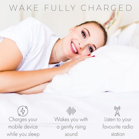 PHILIPS Alarm Clock Radio with USB Charging Port, FM Radio Alarm Digital Clocks for Bedrooms with Battery Backup, Clock Radios for Bedroom, USB Port, Dual Alarm Function, Sleep Timer, Mirror Finish in Saudi Arabia