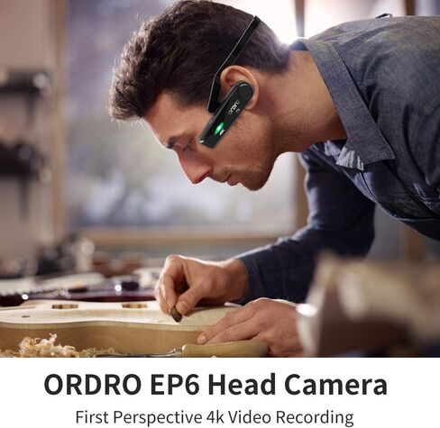كاميرا ORDRO EP6 Plus بدون استخدام اليدين 4K كاميرا فيديو يمكن ارتداؤها كاميرا فيديو مثبتة على الرأس FHD 1080P 60FPS مسجل كاميرا فيديو واي فاي in Kuwait