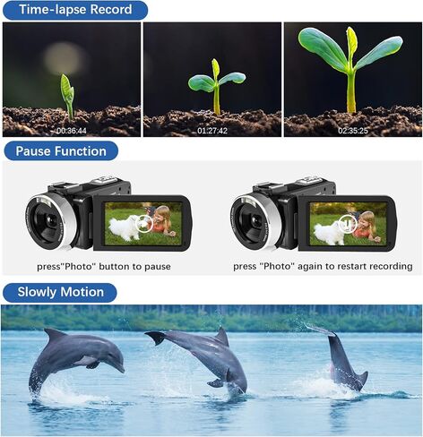 كاميرا فيديو 4K كاميرا فيديو الترا 48 ميجابكسل 18X تكبير رقمي واي فاي IR للرؤية الليلية كاميرا تسجيل فيديو لليوتيوب 3.0 بوصة شاشة تعمل باللمس مع ميكروفون ومثبت وجهاز تحكم عن بعد وبطاريتين وبطاقة SD in Kuwait