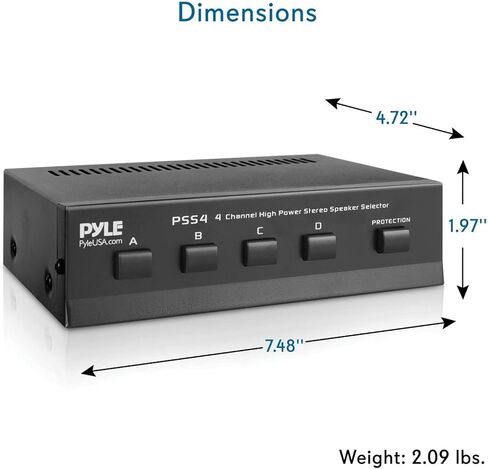 Pyle 4-Zone 100-Watt High Power Stereo Speaker Selector - 4-Pair in Kuwait