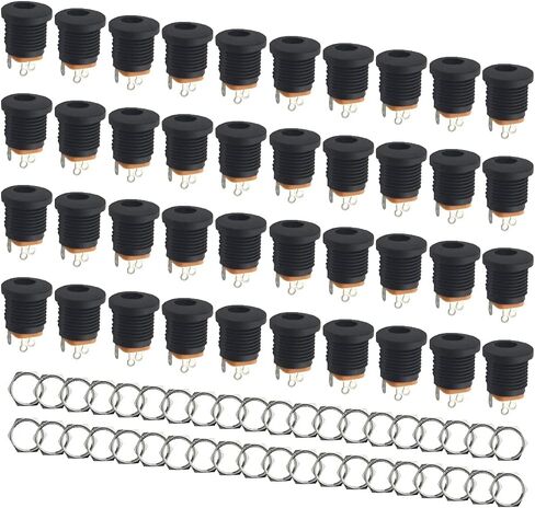 WMYCONGCONG 20 PCS DC Power Jack 5.5mm x 2.1mm 3 Pin Female DC Barrel Jack Panel Mount Connector (20 PCS) in Kuwait