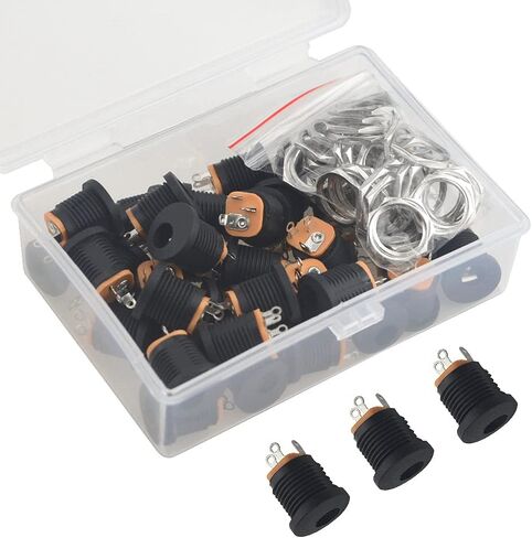 WMYCONGCONG 20 PCS DC Power Jack 5.5mm x 2.1mm 3 Pin Female DC Barrel Jack Panel Mount Connector (20 PCS) in Saudi Arabia