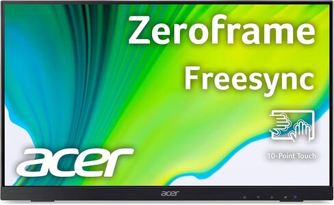 شاشة لمس Acer UT241Y bmiuzx مقاس 23.8 بوصة عالية الدقة (1920 × 1080) بدون إطار IPS مع حامل قابل للإمالة بمفصلات مزدوجة (USB 3.1 Type-C، ومنافذ HDMI وVGA)، أسود in Saudi Arabia