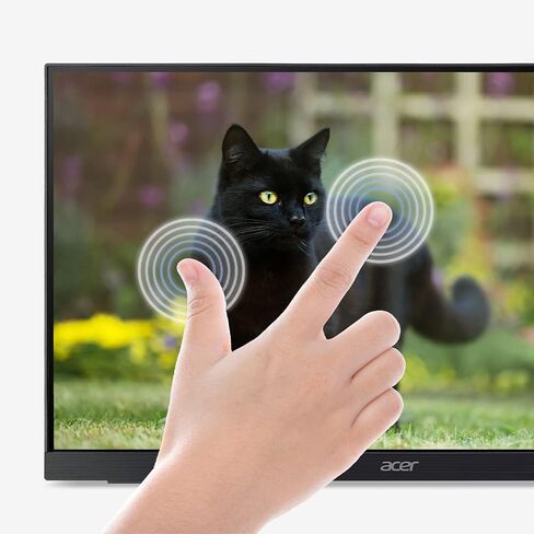شاشة لمس Acer UT241Y bmiuzx مقاس 23.8 بوصة عالية الدقة (1920 × 1080) بدون إطار IPS مع حامل قابل للإمالة بمفصلات مزدوجة (USB 3.1 Type-C، ومنافذ HDMI وVGA)، أسود in Saudi Arabia