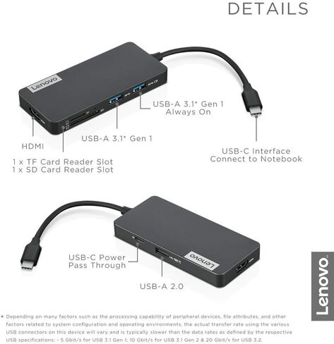 Lenovo USB-C 7 في 1 Hub & Scepter 24 بوصة احترافية رفيعة 75 هرتز 1080 بكسل شاشة LED 2X HDMI VGA مكبرات صوت مدمجة، آلة سوداء (سلسلة E248W-19203R) in Saudi Arabia