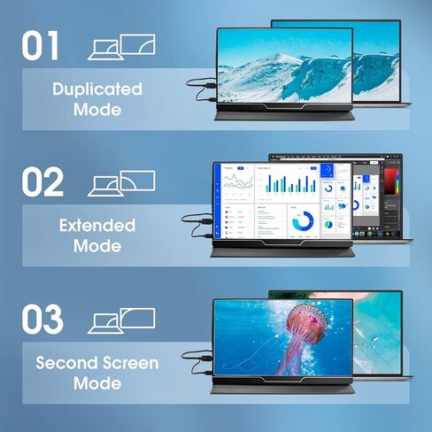 شاشة محمولة ELECROW 15.6 بوصة FHD 1080P شاشة كمبيوتر محمول محمول USB C HDMI شاشة خارجية للكمبيوتر المحمول سطح المكتب اللوحي GA ming شاشة إضافية مع سماعات مدمجة وجراب ذكي in Kuwait
