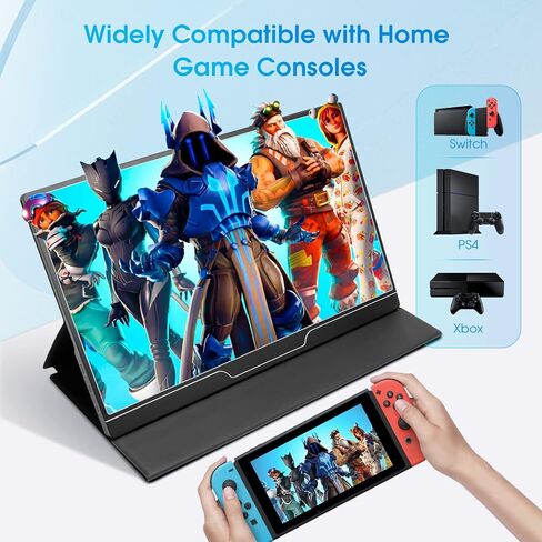 شاشة محمولة ELECROW 15.6 بوصة FHD 1080P شاشة كمبيوتر محمول محمول USB C HDMI شاشة خارجية للكمبيوتر المحمول سطح المكتب اللوحي GA ming شاشة إضافية مع سماعات مدمجة وجراب ذكي in Kuwait
