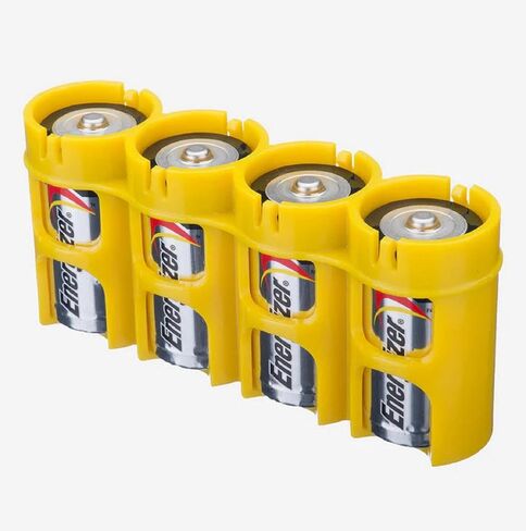 Storacell by Powerpax Slimline C Battery Storage Caddy, Orange, Holds 4 Batteries (Not Included) in Kuwait