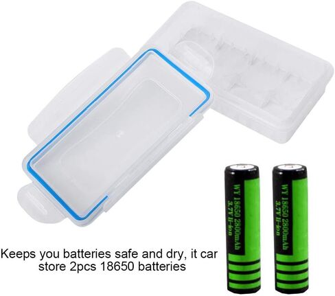 قطعتان من علبة تخزين البطارية 18650، صندوق منظم حامل تخزين البطارية من البلاستيك الشفاف، حاويات تخزين البطارية المقاومة للماء لبطاريات 18650 / بطاريات 16340 / بطاريات CR123A in Kuwait