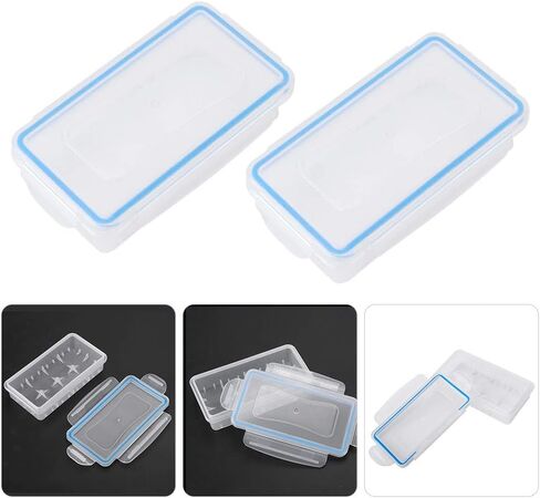 قطعتان من علبة تخزين البطارية 18650، صندوق منظم حامل تخزين البطارية من البلاستيك الشفاف، حاويات تخزين البطارية المقاومة للماء لبطاريات 18650 / بطاريات 16340 / بطاريات CR123A in Kuwait