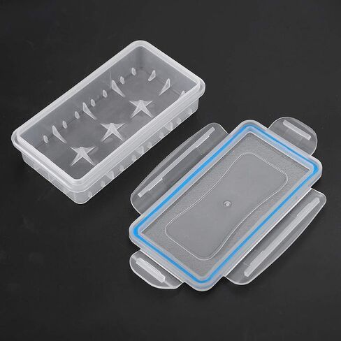 قطعتان من علبة تخزين البطارية 18650، صندوق منظم حامل تخزين البطارية من البلاستيك الشفاف، حاويات تخزين البطارية المقاومة للماء لبطاريات 18650 / بطاريات 16340 / بطاريات CR123A in Kuwait