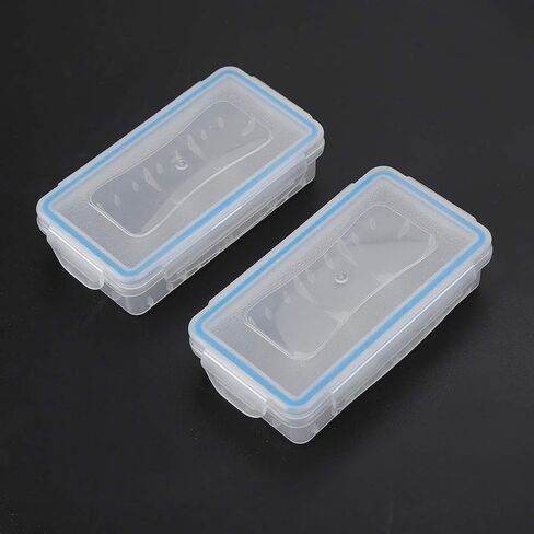 قطعتان من علبة تخزين البطارية 18650، صندوق منظم حامل تخزين البطارية من البلاستيك الشفاف، حاويات تخزين البطارية المقاومة للماء لبطاريات 18650 / بطاريات 16340 / بطاريات CR123A in Kuwait