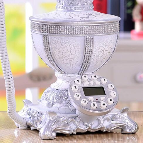 Phone White Environmentally Friendly Resin European Retro Telephone Without Battery Button Caller Display Fashion Landline Home Antique Living Room in Saudi Arabia