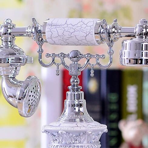 Phone White Environmentally Friendly Resin European Retro Telephone Without Battery Button Caller Display Fashion Landline Home Antique Living Room in Saudi Arabia