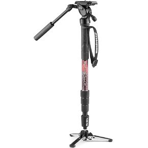 Manfrotto Element MII Video Aluminium Fluid Monopod, Slim and Lightweight, Loads up to 16kg, Foldable Fluid Base, 4 Sections, Twist Locks, for mirrorless and DSLR Cameras in Saudi Arabia