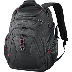 KROSER Travel Laptop Backpack 18.4 Inch XXXL Gaming Backpack with Hard Shell Saferoom RFID Pockets Water-Repellent Business College Daypack Stylish Laptop Bag for Men/Women-Black… in Kuwait