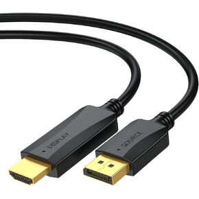 UV-CABLE 4K DisplayPort to HDMI Cable 10 Feet, Display Port DP to HDMI HDTV Cord Adapter Male to Male 4K Video for Computer, Laptop, Desktop, Graphics Card, Monitor, TV, Projector