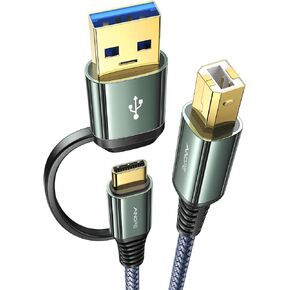 AINOPE Printer Cable,[3.3FT Grey] USB Printer Cable High-Speed for MacBook Pro/Air, HP Canon Dell Epson Brother
